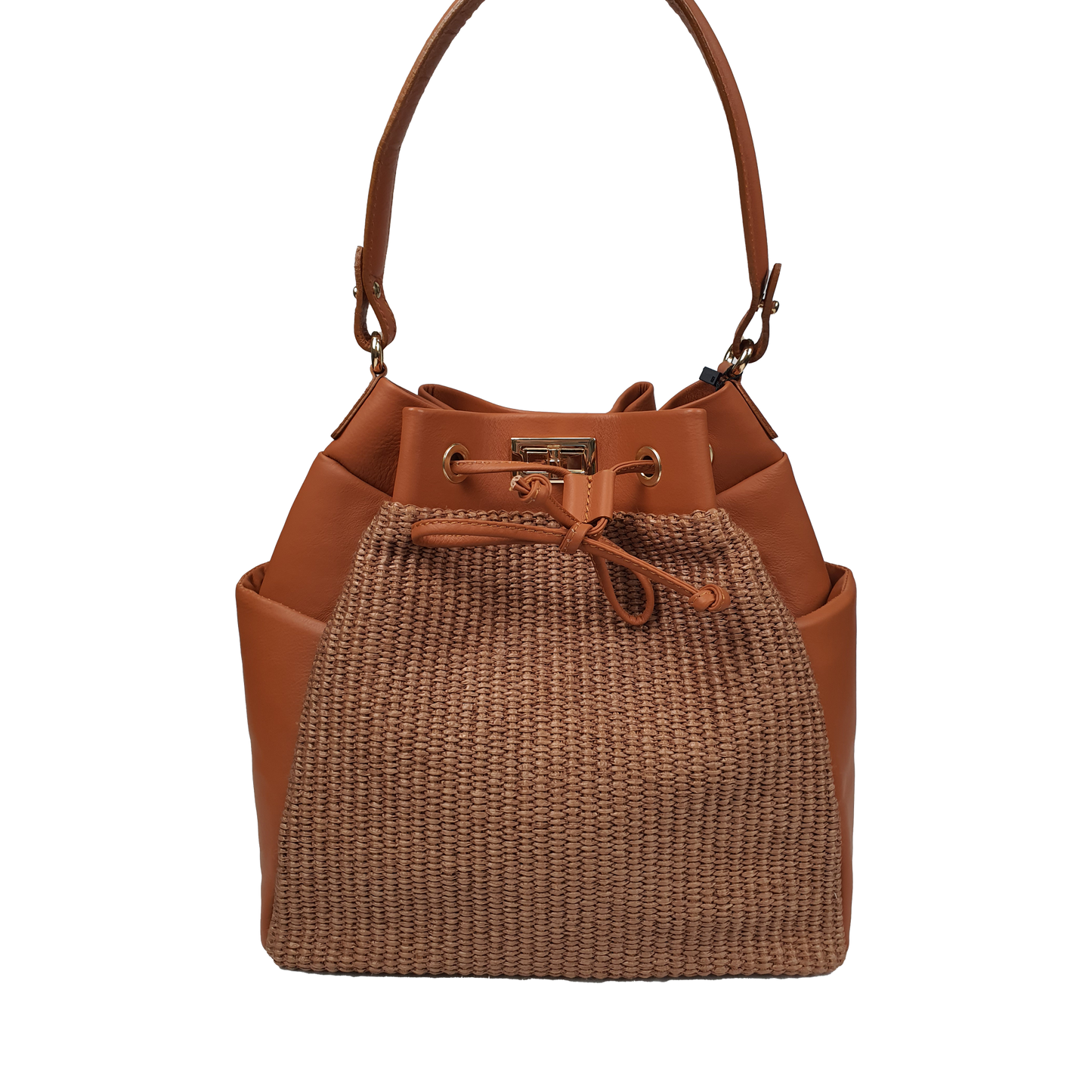 Lux Pagilia Bucket Bag in Cuoio Brown