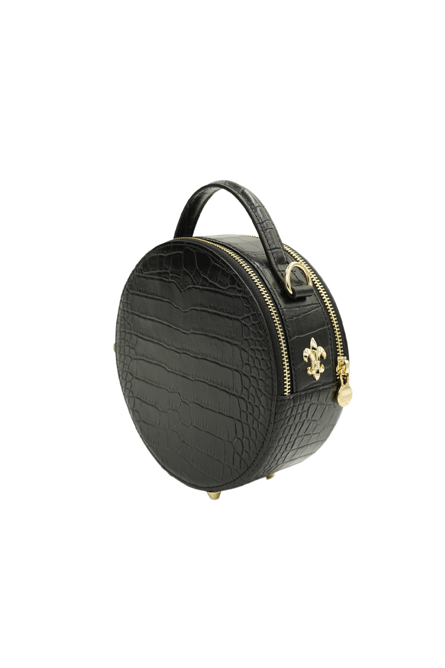 Miss O Mini Bag in Black Stamped Crocodile